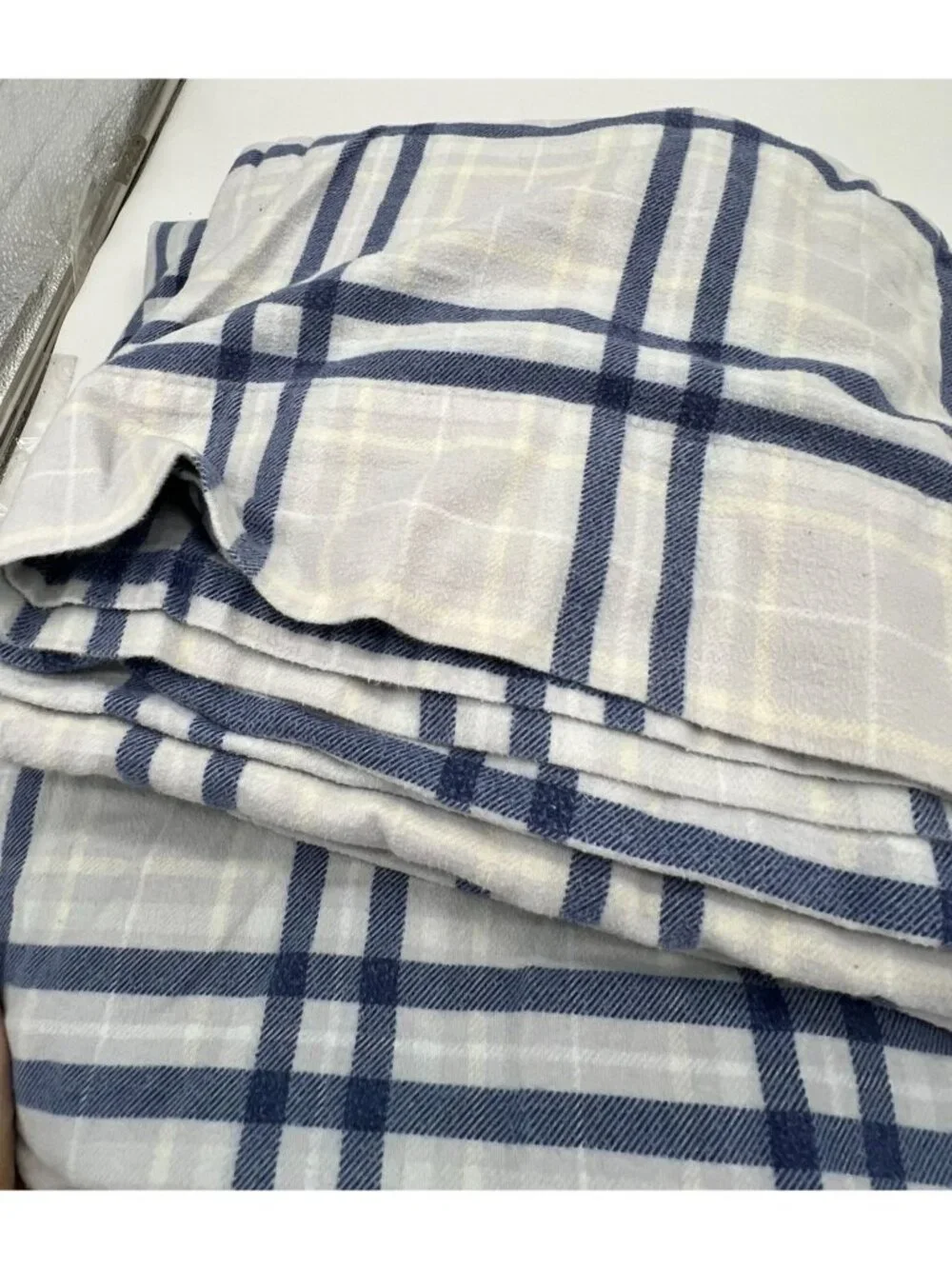 Members Mark Navy Blue 100% Cotton Luxury Queen Fitted & Flat Sheet Set